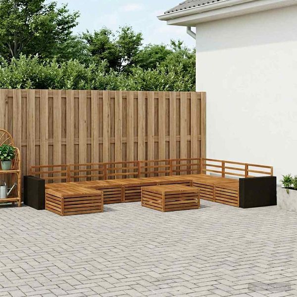 vidaXL Outdoor-Sofagarnitur 9 pcs Natur Massivholz Akazie 3383752