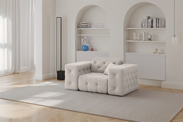 Sessel Designersessel CHANTAL in Stoff Moly Creme