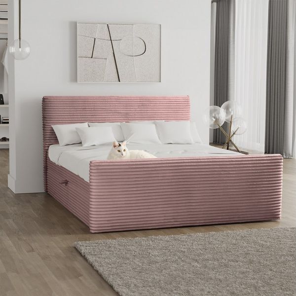 Kaiser Möbel Boxspringbett Trento mit Bettkasten, Topper und Bonellmatratze, VELO Stoff (Komplett-Set (Bettgestell, Matratze, Topper), mit Topper mit Bettkasten antibakterieller Bezug einfache Montage