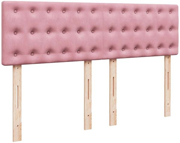 vidaXL Boxspringbett mit Matratze Rosa 140x190 cm Samt 3290051 Bild 12