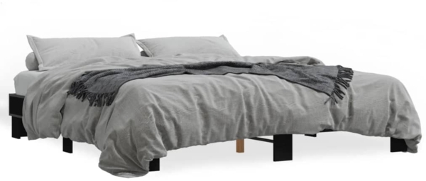 vidaXL Bettgestell Schwarz 200x200 cm Holzwerkstoff und Metall 3280217