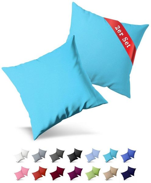 Buymax Kissenbezüge Kissenbezug 100% Baumwolle Premium Jersey, (2 Stück), Kissenhüllen, Reißverschluss, atmungsaktiv, unifarben, einfarbig