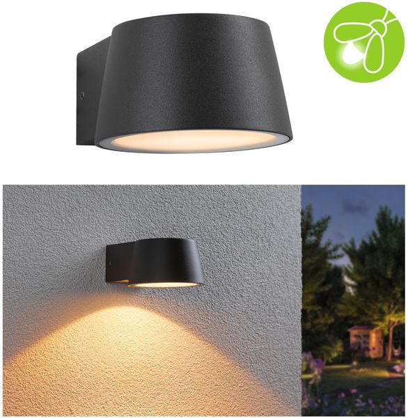 Paulmann 94713 LED Außenwandleuchte Capea insektenfreundlich IP44 Goldlicht