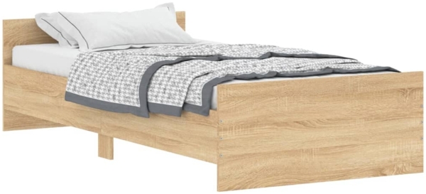 vidaXL Bettgestell ohne Matratze Sonoma-Eiche 100x200 cm Holzwerkstoff 835934
