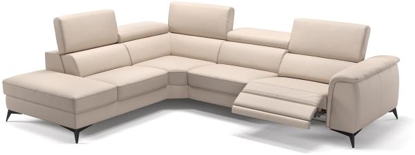Sofanella Polsterecke LIVORNO Sofalandschaft Ledercouch Eckcouch in Creme