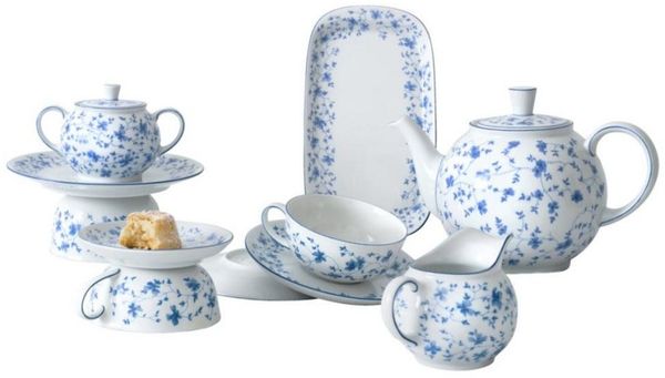 Arzberg Form 1382 Café-au-lait Tasse, Obertasse, Kaffeetasse, Milchkaffeetasse, Kaffeebecher, Kaffee Becher, Blaublüten, Porzellan, 300 ml, 41382-607671-14852