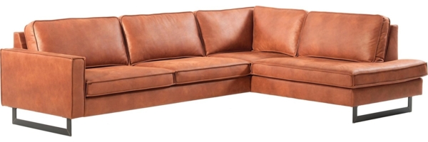 Places of Style Ecksofa Pinto, 290 cm, Ottomane links / rechts, Cord, Feincord, Luxus-Microfaser Leder und Chenille Bild 2