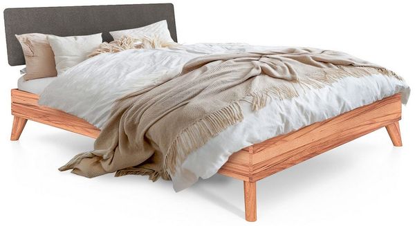 byoak Bett GREG 3 aus Massivholz mit Polsterkopfteil, Naturgeölt