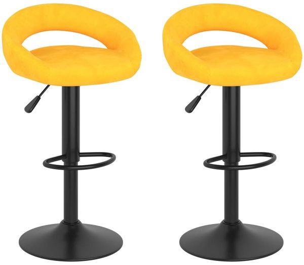 vidaXL Barhocker 2 Stk. Senfgelb Samt 333276