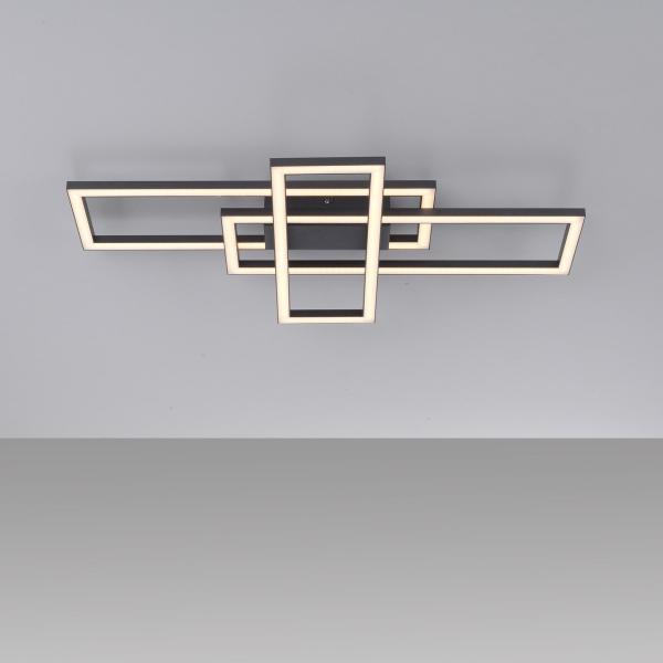 JUST LIGHT 14697-18 LED Deckenleuchte IVEN schwarz 3000K dimmbar