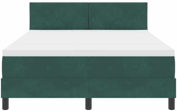 vidaXL LED Boxspringbett mit Kopfteil Dunkelgrün 140 x 200 cm Samt 3342725 Bild 8