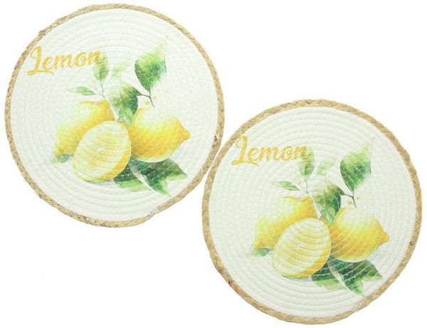 Home-trends24. de Platzset Lemone Platzmatte Platzdeckchen Terrasse Garten Tisch Deko 2er Set, (2-St)