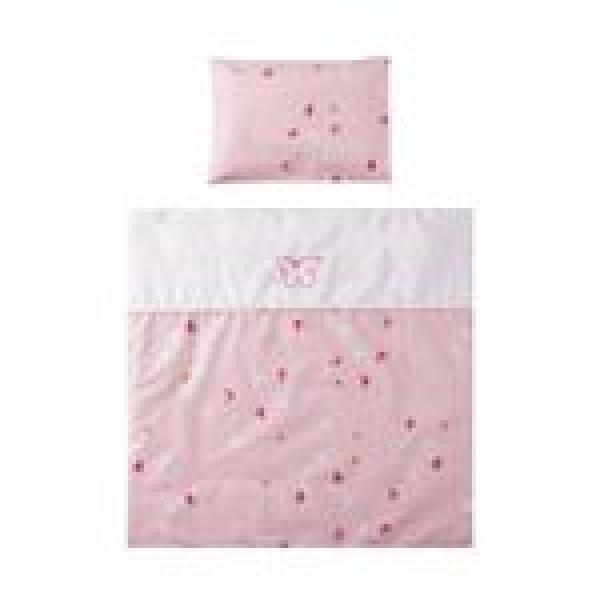 Lorelli Baby-Bettwäsche 7-teiliges Set First Dreams Decke Kissen Laken Himmel rosa Schmetterlinge