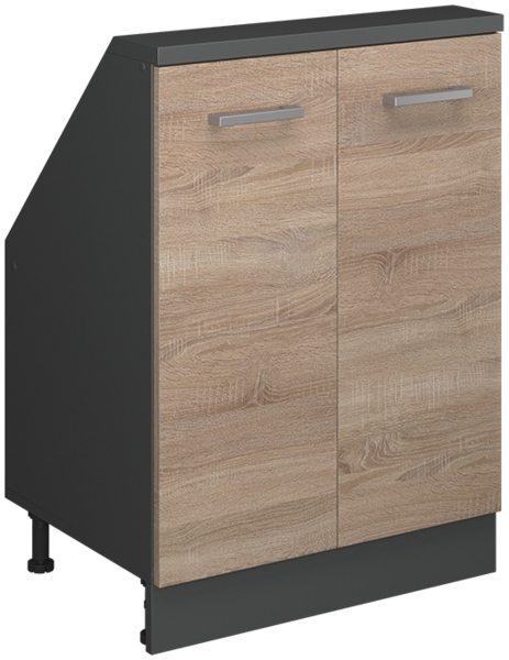 Küchenschrank für Dachschrägen R-Line Sonoma 60 cm mit 2 Türen Vicco