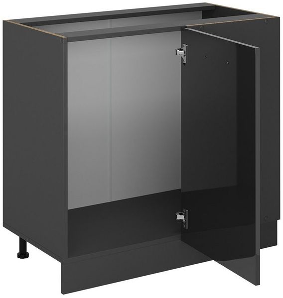 Eckunterschrank R-Line Anthrazit Hochglanz 86 cm ohne Arbeitsplatte Vicco Bild 3