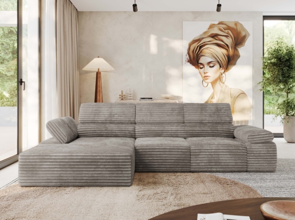 Ecksofa mit Relax-funktion, Elektrisch verstellbarer Sitz, L-förmige Ecke mit Armlehnen, Wellenfeder - RILASSO - linke Seite Bild 3