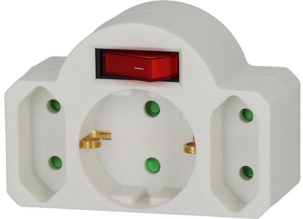 brennenstuhl Adapterstecker Euro 2 m.Kinderschutz weiß 1Schutzkontaktstecker-Steckdose