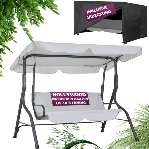 Hollywoodschaukel Graumit Abdeckung