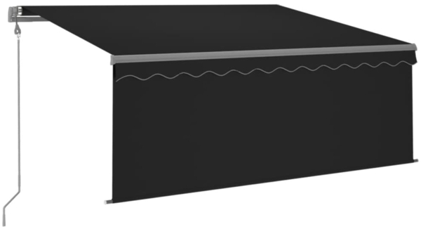 vidaXL Markise Automatisch Einziehbar mit Volant 3,5x2,5 m Anthrazit 3069409
