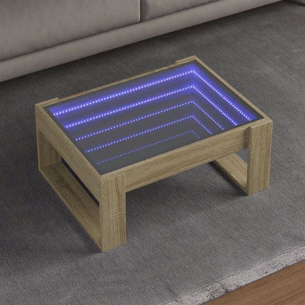 vidaXL Couchtisch mit Infinity-LED Sonoma-Eiche 70x53x30 cm 847632