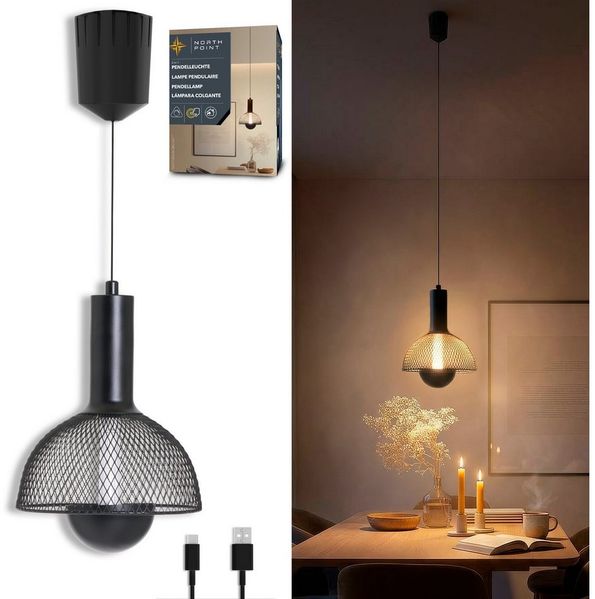 Northpoint LED Pendelleuchte LED Akku Pendelleuchte 2in1 Tischleuchte Touch Dimmbar