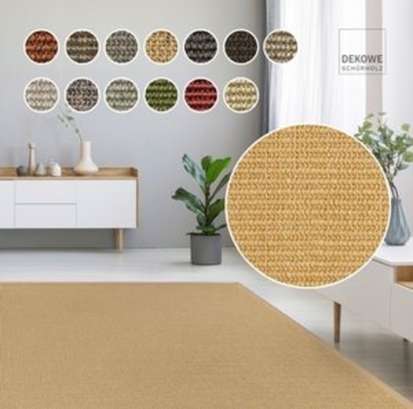 Dekowe Sisalteppich Mara S2 mit Bordüre, rechteckig, Höhe: 5 mm, Flachgewebe, Material: 100% Sisal, Wohnzimmer, Kundenliebling Bild 6