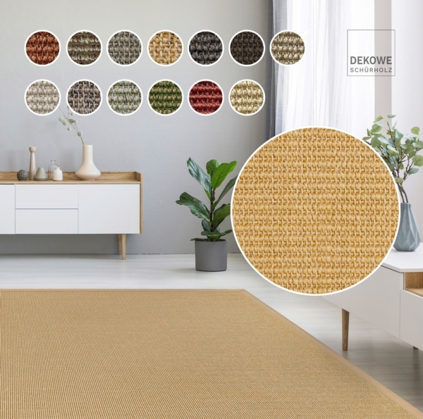 Dekowe Sisalteppich Mara S2 mit Bordüre, rechteckig, Höhe: 5 mm, Flachgewebe, Material: 100% Sisal, Wohnzimmer, Kundenliebling Bild 5