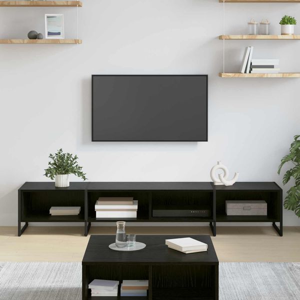 vidaXL TV-Schränk Schwarz Eichen-Optik 170,5 x 36 x 30,5 cm 886516