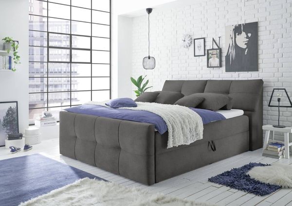Boxspringbett Redmond Mikrofaser Azar mit Stauraum