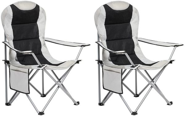 Mondeer Campingstuhl (2er Set) (2 St), Baumwollkissen tragbar