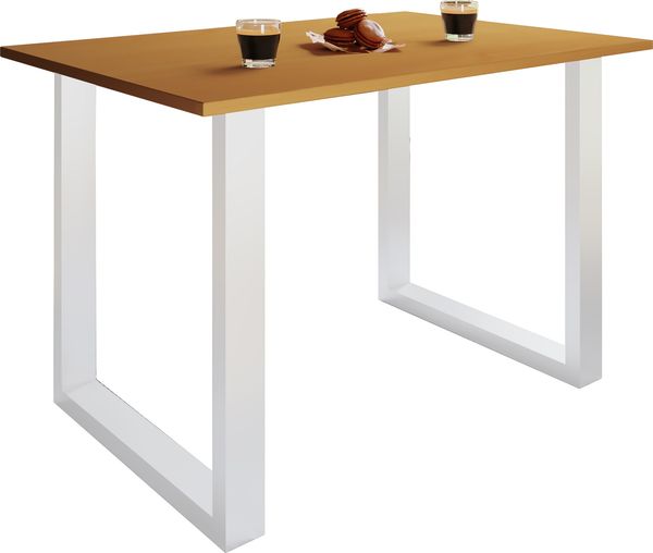 VCM Esstisch Xona 917395 Weiß / Buche H. 76 x B. 110 x T. 80 cm