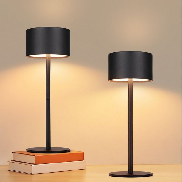 ZMH LED Tischleuchte LED Tischlampe Kabellos: Touch Dimmbar, 3000-6500, 3000-6500K, Tischleuchte mit 3 Farbtemperaturen Höhenverstellbar USB