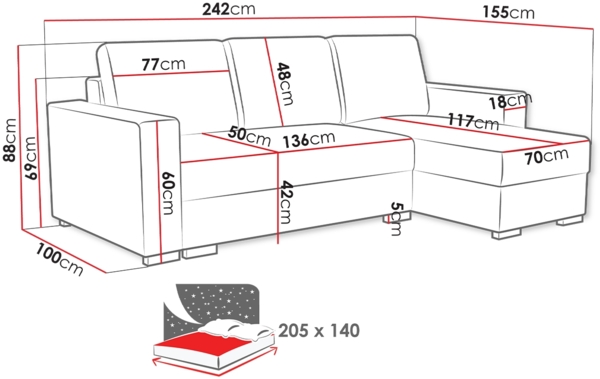 Ecksofa Lolomi (Farbe: Neve 03) Bild 8