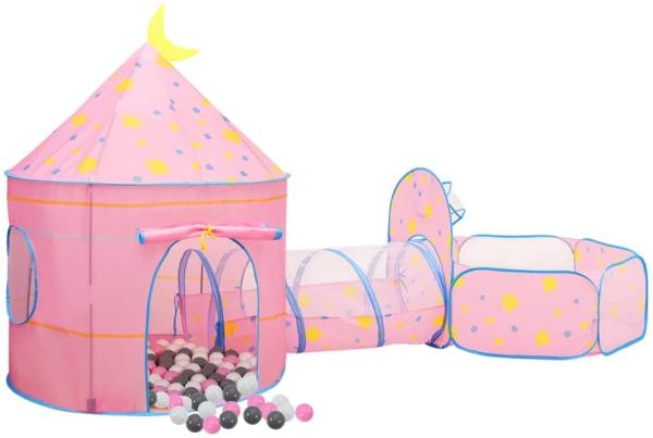 vidaXL Spielzelt mit 250 Bällen, Stoff rosa, 120 x 301 x 128 cm