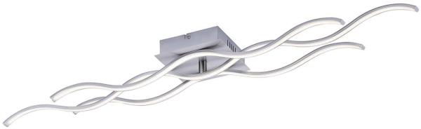 Leuchten Direkt 'WAVE' Deckenleuchte, Stahl Silber/Weiß, 8 x 16 x 97,5 cm