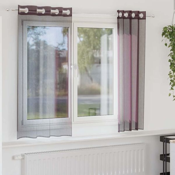 vidaXL Voile Vorhänge mit Ösen 2 Stk. Lila 140x140 cm 4102101