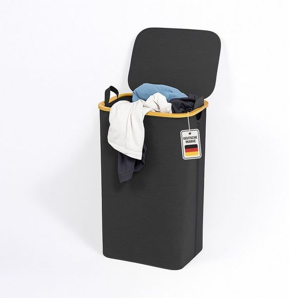 Roxlin Wäschekorb Wäschekorb 100L mit Deckel & herausnehmbarer Tasche, faltbar & tragbar Bild 4