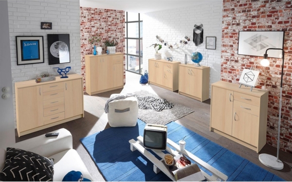 Stella Trading Kommode Buche Nachbildung, Schrank, BxHxT 109 x 112 x 35 cm Bild 3