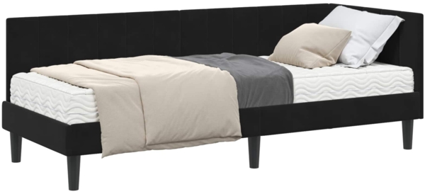 vidaXL Eckbettgestell mit Matratze mit Matratze 2 pcs Schwarz Samt 3393883