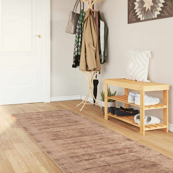 vidaXL Teppichläufer MARSA Weiß 80 x 400 cm Polyester und PVC 42023312