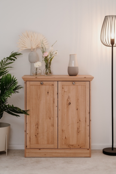 Kommode >Timber< 2 Türen, 2 Böden, Landhaus, in Artisan Eiche Dekor - 80x90x35cm (BxHxT)