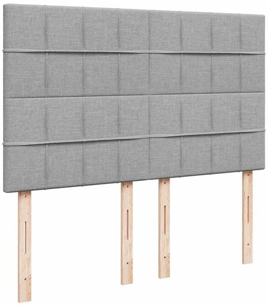 vidaXL Boxspringbett mit Matratze Hellgrau 140x190 cm Stoff 3294351 Bild 12