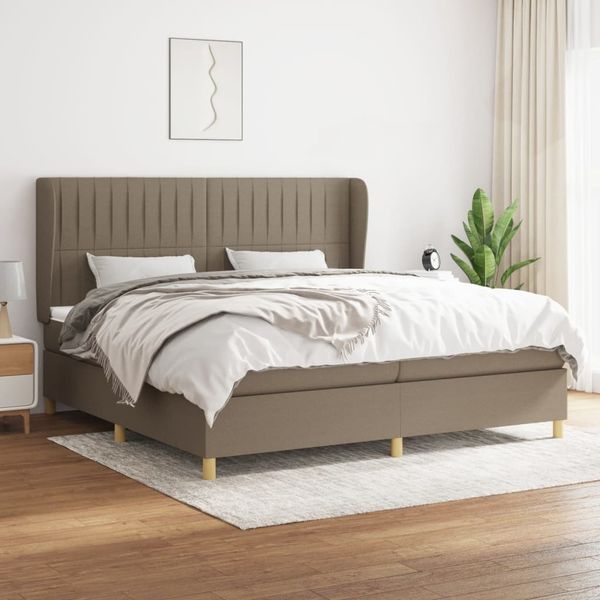 Boxspringbett mit Matratze Stoff Taupe 200x200 cm, Härtegrad: H2 [3128713]