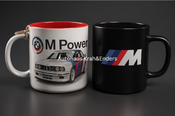BMW Tasse 2x BMW M Logo Tasse Kaffebecher Kaffeetasse Doppelpack Becher, 1-tlg.