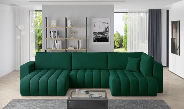 Wohnideebilder Bonito Dunkelgrün Ecksofas & Eckcouches CO-BON-LT-35NU