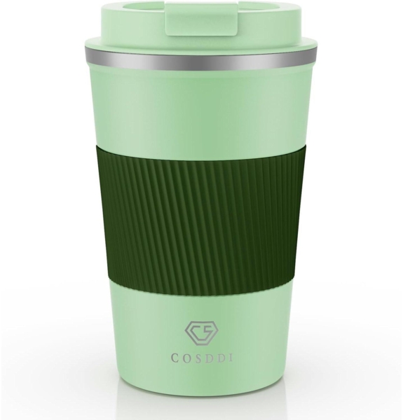 CS COSDDI Thermobecher Edelstahl Travel Mug 380ml Isolierbecher mit Deckel
