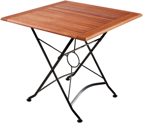 Gartentisch INGA quadratisch klappbar - Eukalyptus, Hellbraun, 80x80x74cm, quadratisch | Klapptisch Esstisch Wetterfest Outdoor Tisch