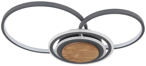 LED Deckenleuchte, Holz, dunkelbraun graphit, L 65 cm