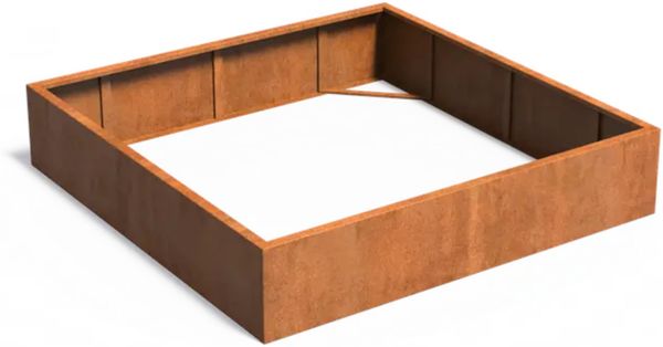Adezz Pflanzgefäß Carrez ohne Boden aus Corten-Stahl Pflanzkübel Größe 200x200x40 cm