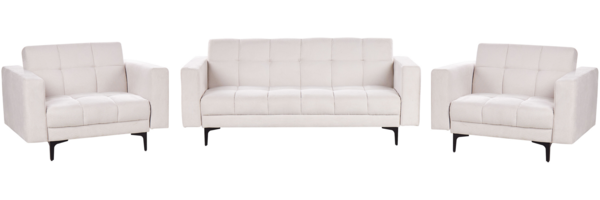 5-Sitzer Sofa Set Stoff cremeweiß Schlaffunktion ALNES